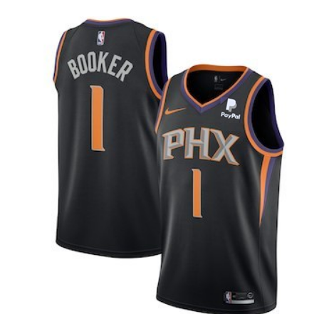 Men's Phoenix Suns #1 Devin Booker Black Stitched Jersey